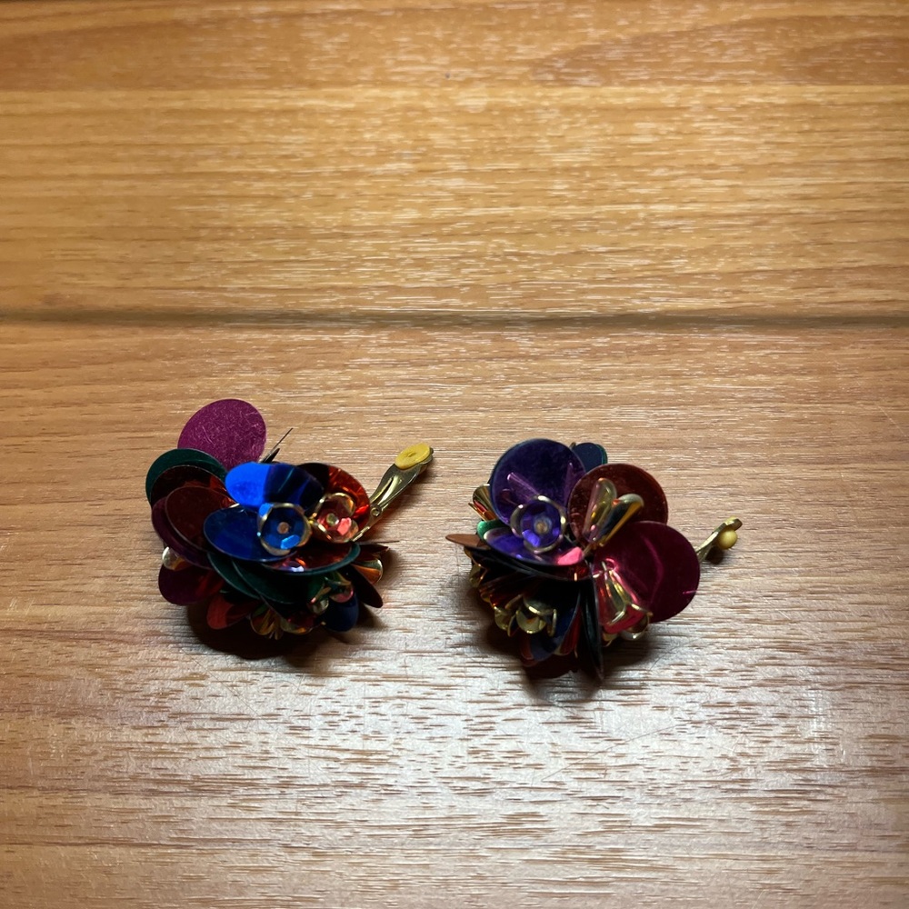 Source Unknown Multicolor Floral Earrings